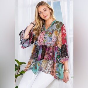Anthropologie Multicolor Bohemian Blouse